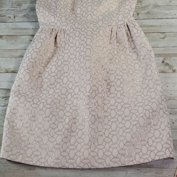 ERIN by Erin Fetherston Josette Dress in White & Gold Open Long Bow‎ Back Size 4 - Picture 6 of 8